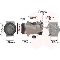 VAN WEZEL 4001K704 VCS12E Klimaanlage Klimakompressor passend für PEUGEOT 308 SW II 308 II 308 II SW Kasten / Kombi (LC) für CITROËN