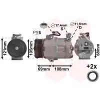 VAN WEZEL Kompressor, Klimaanlage *** IR PLUS *** 3700K316