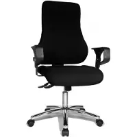 Topstar Profi Bürostuhl MELBOURNE AL X3 Ergonomischer Schreibtischstuhl mit Armlehnen Stoff Schwarz Drehstuhl für Büro, Zuhause
