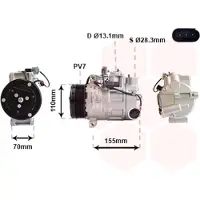 VAN WEZEL 3001K712 6SBU16C Klimaanlage Klimakompressor PAG 46 R134a passend für MERCEDES-BENZ GLK (X204)
