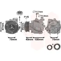 VAN WEZEL Kompressor, Klimaanlage *** IR PLUS *** 3700K668