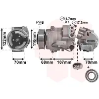 VAN WEZEL Kompressor, Klimaanlage *** IR PLUS *** 3700K594