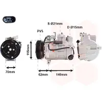 VAN WEZEL 3001K717 6SBU16C Klimaanlage Klimakompressor PAG 46 R134a passend für MERCEDES-BENZ B-Klasse (W246, W242) A-Klasse (W176)