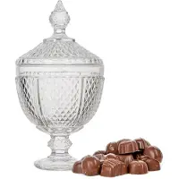Home Deco Factory Bonbonniere mit Deckel - Nachbildungiertes Glas - 15 x 28 cm - Bonbonglas