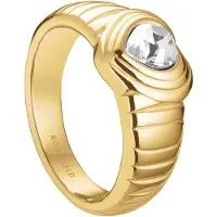 Rosefield JRWH Damenring Herz Goldfarben Weißer Kristall