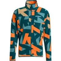 Adidas Herren Terrex Multi Print durchgehend Reißverschluss Fleece Jacke Aurora Ivory/Semi Impact Orange