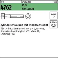 Hörger & Geßler Zylinderschraube ISO 4762 m.Innensechskant M 10 x 80 10.9 zinklamellenbesch.