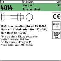 Industrial Quality Supplies Sechskantschraube ISO 4014 m.Schaft/Mutter M 10 x 120 8.8 feuerverzinkt