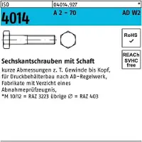Industrial Quality Supplies Sechskantschraube ISO 4014 m.Schaft M 10 x 90 A 2 - 70 AD-W2