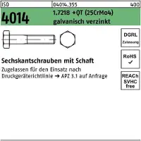 Hörger & Geßler Sechskantschraube ISO 4014 m.Schaft M 30 x 260 1.7218 +QT (25CrMo4) galvanisch verzinkt