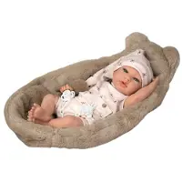 Arias MuÑecas Wiedergeborene Lidia Mit Krippenpuppe 40 Cm Beige Beige One Size