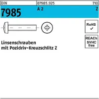 Industrial Quality Supplies Linsenschraube DIN 7985 m.Kreuzschlitz-PZ M 8 x 25 -Z A 2