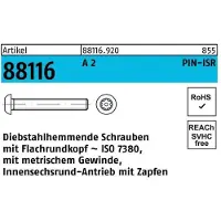 Industrial Quality Supplies Schraube R 88116 diebstahlhemmend ISR Zapfen M 8 x 35-T40 A 2