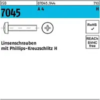 Hörger & Geßler Flachkopfschraube ISO 7045 m.Kreuzschlitz-PH M 5 x 18 -H A 4