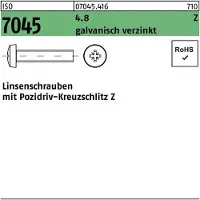 Industrial Quality Supplies Flachkopfschraube ISO 7045 m.Kreuzschlitz-PZ M 4 x 10 -Z 4.8 galvanisch verzinkt
