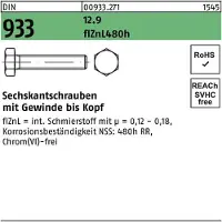 Reyher Sechskantschraube DIN 933 VG M 8 x 25 12.9 flZnL 480h zinklamellenbesch.