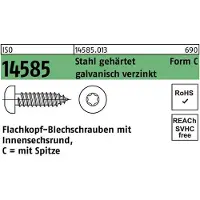 Industrial Quality Supplies Blechschraube ISO 14585 m.Innensechsrund/Spitze 4,8 x 70 -C-T25 Stahl galvanisch verzinkt