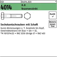 Industrial Quality Supplies Sechskantschraube ISO 4014 m.Schaft M 12 x 75 8.8 feuerverzinkt