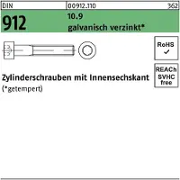 Lemvigh-Muller M 10X25 DIN 912 10.9 FZB cylinderhoved indv. 6-kt. - (200 stk.)