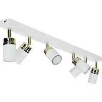 Licht-Erlebnisse Deckenstrahler Küche Weiß Gold 6-flammig 90 cm lang GU10 Metall Modern Deckenspot