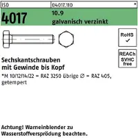 Bufab Sechskantschraube ISO 4017 VG M 24 x 120 10.9 galvanisch verzinkt