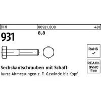 Industrial Quality Supplies Sechskantschraube DIN 931 m.Schaft M 52 x 140 8.8