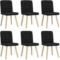 vidaXL Esszimmerstühle 6 Stk. Schwarz Stoff