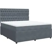 vidaXL Boxspringbett mit Matratze Dunkelgrau 180x200 cm Samt