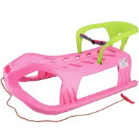 Baby Mix Kunststoffschlitten mit Rückenlehne SNOW STAR rosa