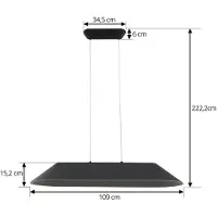 LUCANDE LED-Pendelleuchte Naelle, schwarz/grau, Filz, 109cm