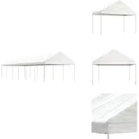 vidaXL Pavillon mit Dach Weiß 13,38x4,08x3,22 m Polyethylen - Pavillons & Partyzelte