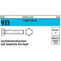 Hörger & Geßler Sechskantschraube DIN 933 VG M 6 x 50 A 5
