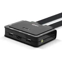 Lindy 2 Port HDMI 18G, USB Type C, USB 2.0 & Audio Cable KVM Switch - KVM-/Audio-Switch - 2 x KVM/Audio - 1 lokaler Benutzer - Desktop