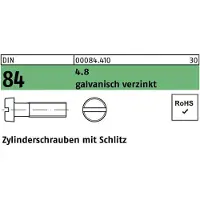 FAST-X Zylinderschraube DIN 84/ISO 1207 Schlitz M 4 x 50 4.8 galvanisch verzinkt