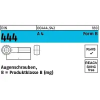 Toolcraft TO-5357862 Øjeskrue M8 60 mm DIN 444 Rustfrit stål A4 10 stk