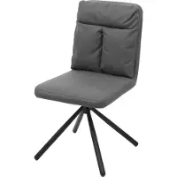 Mendler Esszimmerstuhl MCW-G58, Küchenstuhl Stuhl, drehbar Auto-Position Textil/Stoff grau