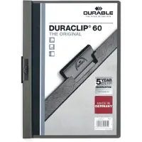 Durable Klemmmappen Duraclip, DIN A4, Kunststoff, mit Clip, anthrazit
