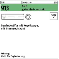 FAST-X Gewindestift DIN 913 Kegelkuppe/Innen-6-kant M 8 x 60 45 H galvanisch verzinkt