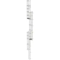 MUNK Günzburger Steigtechnik MUNK ortsfeste Steigleitern Edelstahl, 14,00m SH PG2