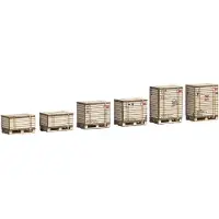 Busch H0 6 Paletten und 6 Holzkisten