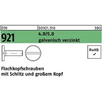 Industrial Quality Supplies Flachkopfschraube DIN 921 m.Schlitz M 5 x 6 4.8/5.8 galvanisch verzinkt