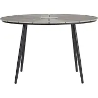 Ebuy24 Dance Gartentisch Ø120 cm, schwarz und hellgrau.