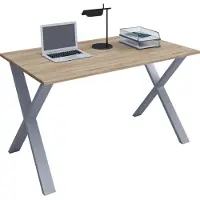 VCM Schreibtisch, 160 x 80 cm, Computertisch mit Metallgestell, Bürotisch für Homeoffice und Arbeitszimmer - Lona X