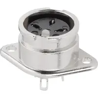 Bkl Electronic 0202016 DIN-rundstik Flangetilslutning, kontakter lige Poltal: 4 S?lv 1 stk