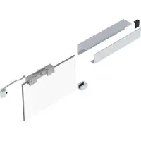 Woelm Schiebetrsystem GT-L 80 2000 mm Edelstahl-Effekt 900-1100 mm Deckenmontage Komplettgarnitur Glastren 8-10,76 mm