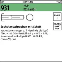 Hörger & Geßler Sechskantschraube DIN 931 m.Schaft M 24 x 110 10.9 flZnL/nc/x/x/480h/C