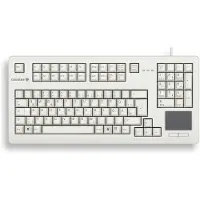 Cherry TouchBoard G80-11900 Kabelgebundene Tastatur mit Touchpad, Hell Grau, USB (QWERTZ - DE), Volle Größe (100%), Kabelgebunden, USB, Mechanischer Switch, QWERTZ, Grau