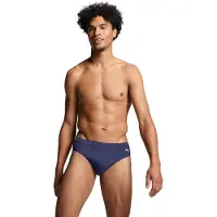 Puma Badehose "SWIM MEN CLASSIC SWIM BRIEF", Herren, Gr. L, N-Gr, blau (navy), Web, Elasthan, Polyester, unifarben, Badehosen Badehose, mit seitlichem Logoprint, Topseller