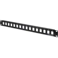 Digitus Modular Patch Panel, 16-Port, Schwarz, SPCC, Rackeinbau, 1U, 43 mm, 48,5 cm