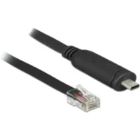 DeLOCK 63912, Schwarz, 2 m, USB Typ-C, RJ45, Männlich, Männlich